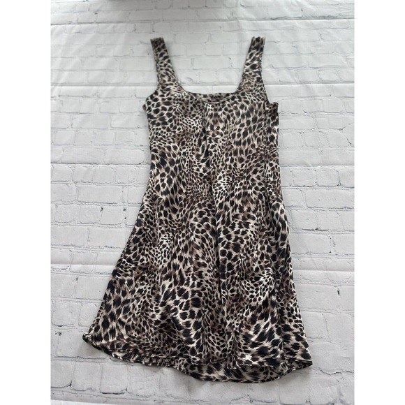 victoria secret Leopard Silk Fit And Flare Baby Doll Slip On Dress - Picture 3 of 7